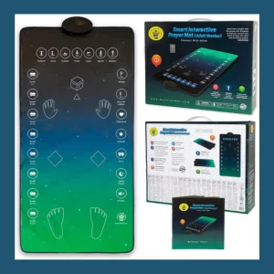 Smart interactive prayer mat with LED-guided instructions and educational features for kids.